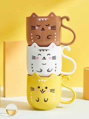 Cute Cat collutorio mug tazza per spazzolino da denti Home Travel Cartoon addensato Wash Cup tazze di plastica