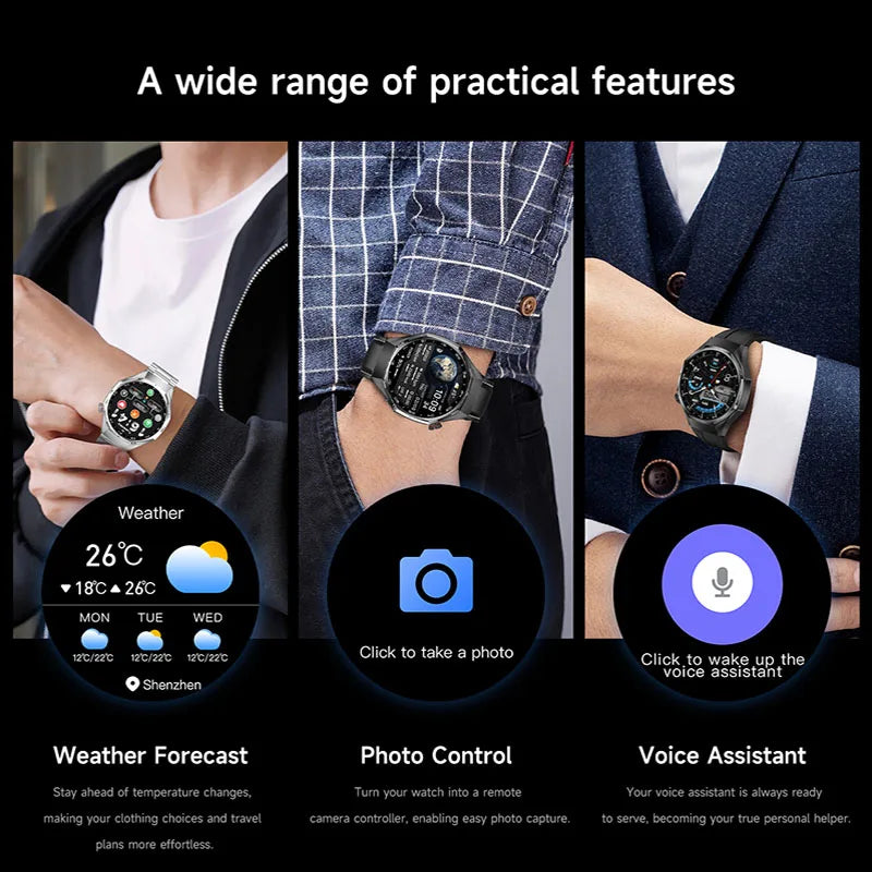 Nuovi Smart Watches6 Max GPS AMOLED Monitoraggio della frequenza cardiaca di fascia alta Chiamata Bluetooth Smartwatch sportivo da uomo impermeabile per Android IOS