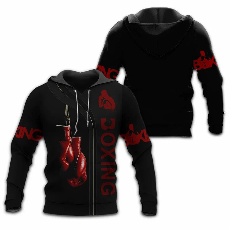 Felpa con cappuccio fitness da boxe Abbigliamento allenamento uomo pullover stampata - Hoodie-PWK13562 S - immagine 21