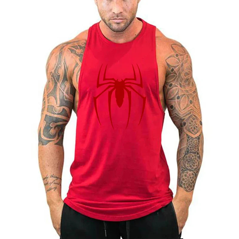 Canottiere da corsa stampate con ragno rosso T-shirt senza maniche traspirante in - immagine 6