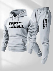 Tuta sportiva uomo 2 pezzi – felpa con cappuccio e pantaloni casual, outfit primavera, autunno/inverno moda streetwear - Campeda