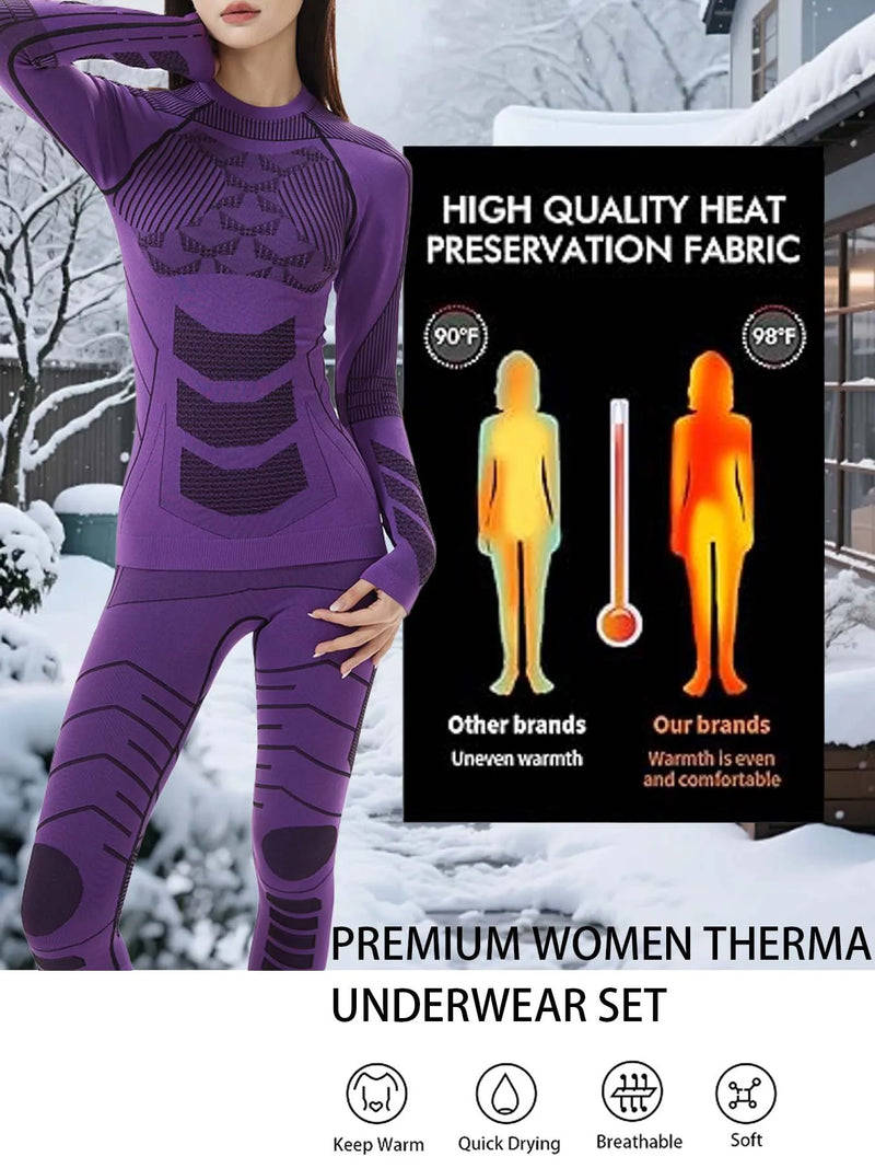 Intimo termico da donna Sci Traspirante Strato base caldo Set di mutandoni lunghi - immagine 6