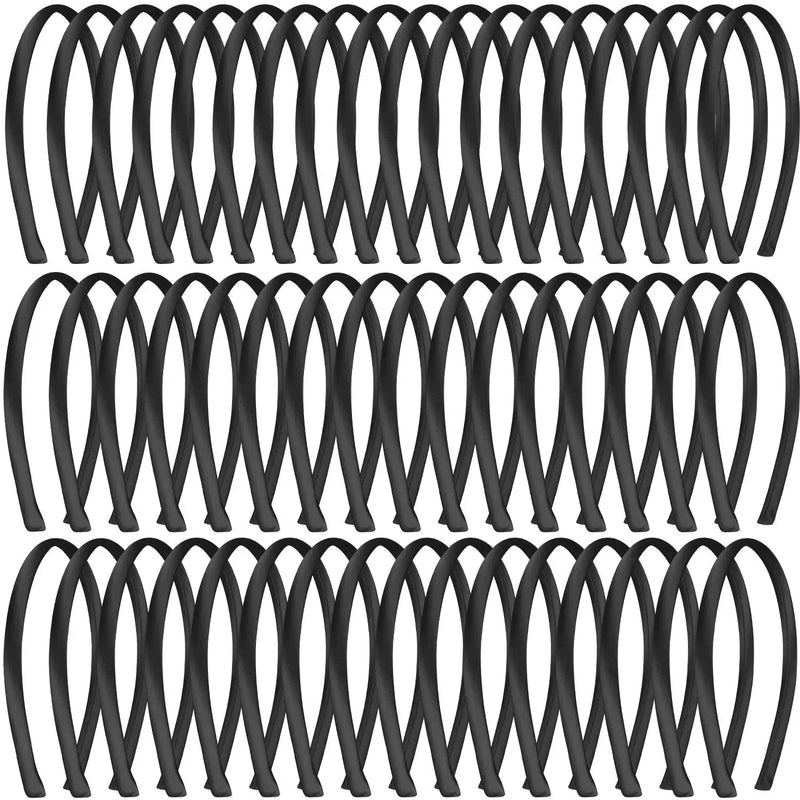 50 pezzi Fasce per capelli in raso di plastica 1 cm Donna Fascia