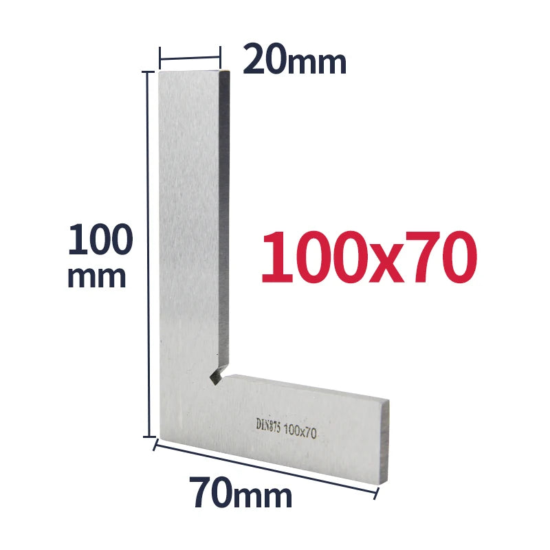 Righello quadrato con bordo piatto da 90 gradi Strumento di misurazione dell'angolo in metallo quadrato per carpenteria Strumenti per la lavorazione del legno quadrati multi carpenteria Prova quadrata