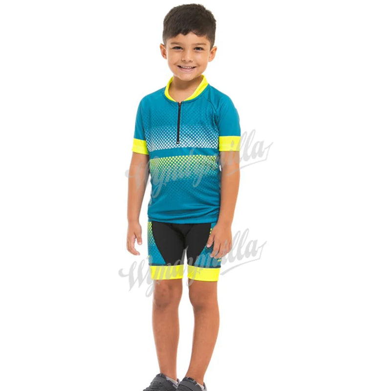 Maglia da Ciclismo per bambini Set abbigliamento estivo ragazzi MTB Ropa bici tuta - immagine 3