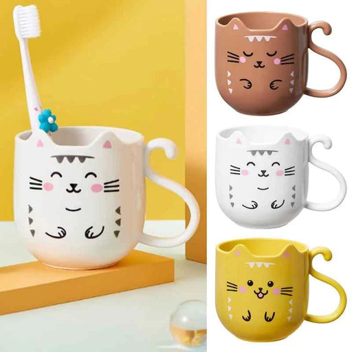 Cute Cat collutorio mug tazza per spazzolino da denti Home Travel Cartoon addensato Wash Cup tazze di plastica
