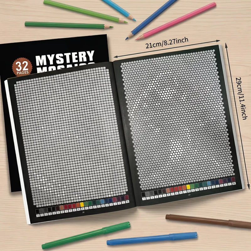 Libro da Colorare con Mosaici Misteriosi: 32 Pagine di Pixel Art per Adulti - immagine 5