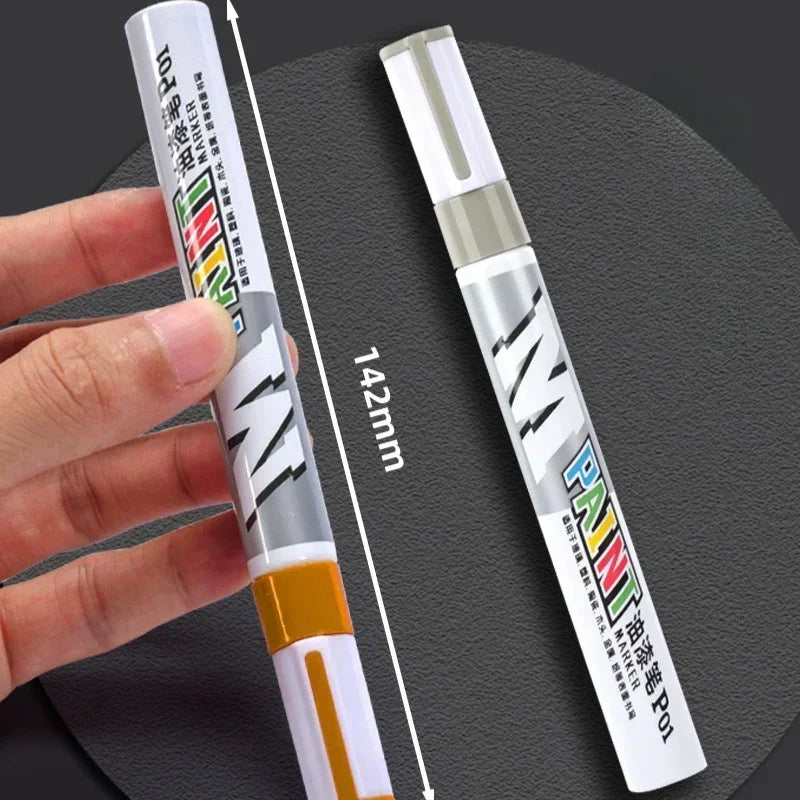 Pennarello Ritocco Auto Antigraffio – Penna Vernice Impermeabile per Carrozzeria e Pneumatici, Riparazione Graffi Nero Bianco Rosso Argento - Campeda