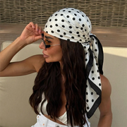 Foulard quadrato con stampa a pois da donna sciarpa in seta - JSC676-02 - immagine 2