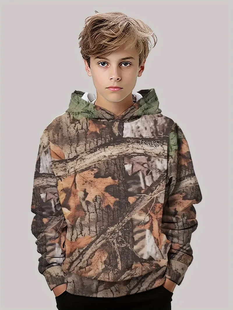Felpe con cappuccio da caccia mimetiche Stampa foresta Abbigliamento ragazzo Sport - immagine 4