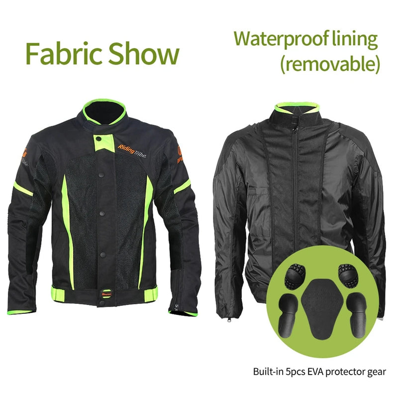 Giacca da moto Estate Traspirante Impermeabile Armatura protettiva Cappotto