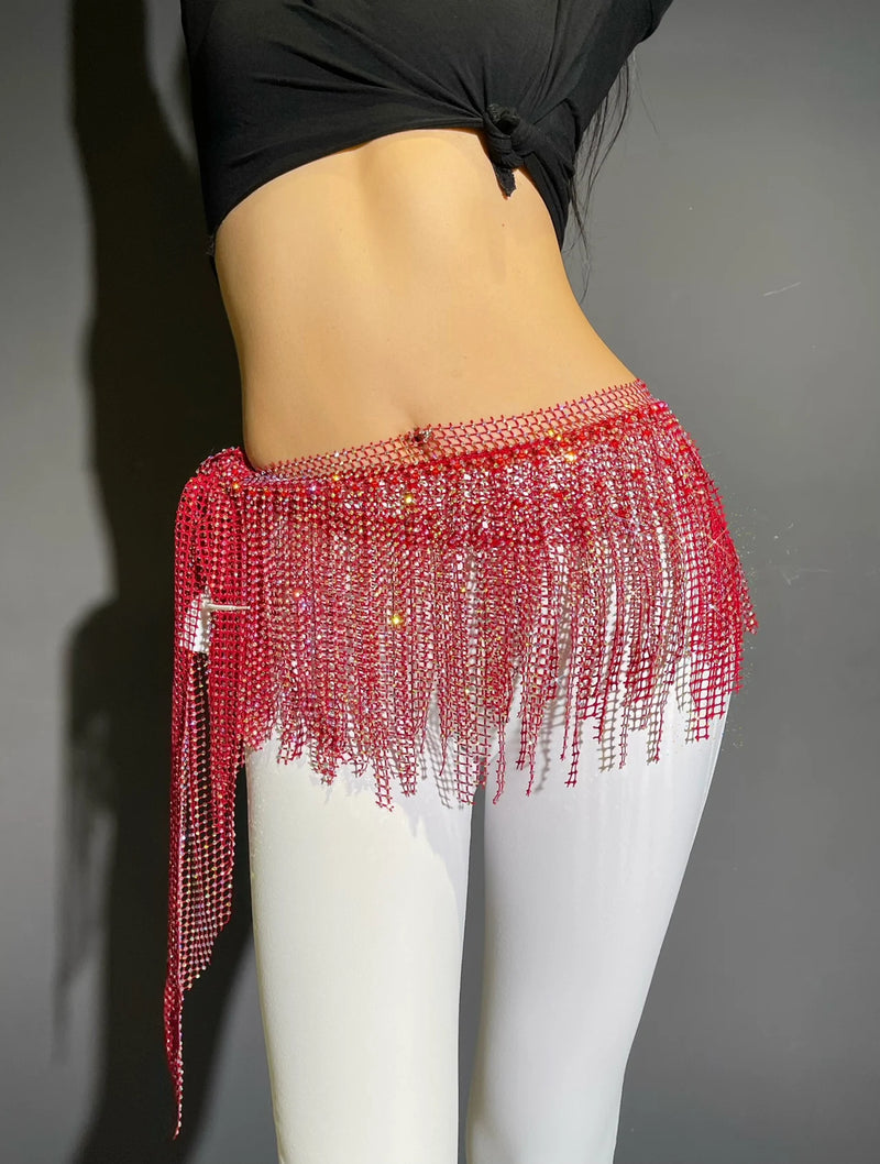 Accessorio per Danza del Ventre Sciarpa con Pietre e Rete - immagine 8