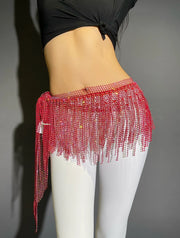 Accessorio per Danza del Ventre Sciarpa con Pietre e Rete - Burgundy - immagine 2