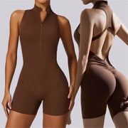 Tuta intera elasticizzata con zip per donna effetto seconda pelle - immagine 5