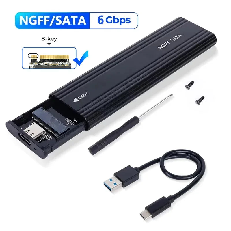 Custodia SSD NVMe SATA M.2 Protocollo singolo/doppio da 10 Gbps da M.2 a USB Tipo C 3.1 SSD Custodia per disco rigido esterno Supporto chiave M/B+chiave M
