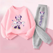 Primavera Autunno Stile Set di abbigliamento per bambini Neonate O Collo Felpa