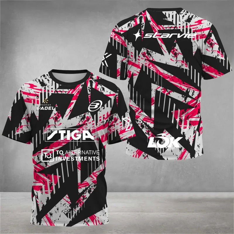 T-shirt da tennis ad asciugatura rapida uomo moda allentate estive padel corsa per - immagine 3