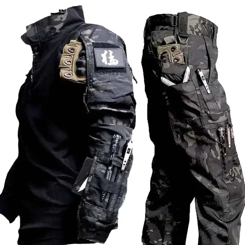 Tute mimetiche Camicie tattiche Set da allenamento Multi-tasca Army Multicam Uniformi - immagine 2
