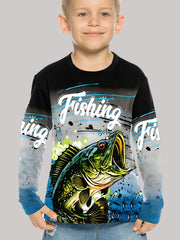 Magliette grafiche da pesca Abbigliamento per bambini Autunno Manica lunga Top
