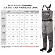 BASSDASH Wader da pesca Calzino leggero FW08 Trampolieri traspiranti uomo Petto - immagine 5