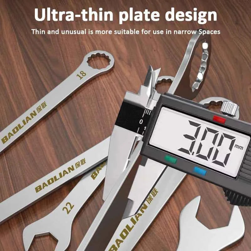 Chiave aperta ultrasottile Chiavi a cricchetto da 5-32MM Chiavi universali Chiave a doppio scopo per strumento di riparazione auto moto bicicletta