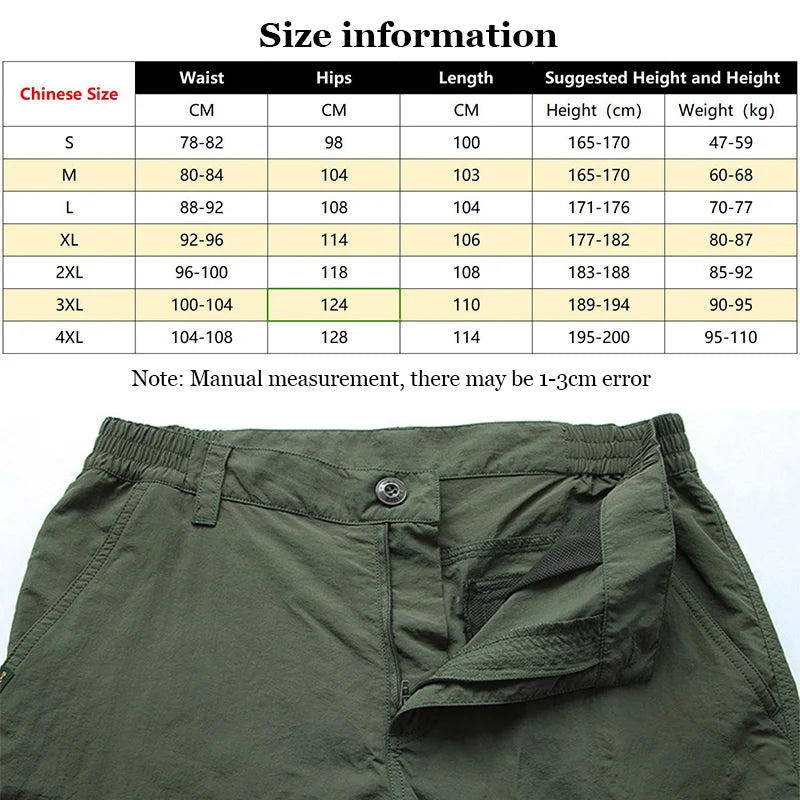 Pantaloni cargo tattici estivi da uomo casual leggeri impermeabili Escursionismo - immagine 7