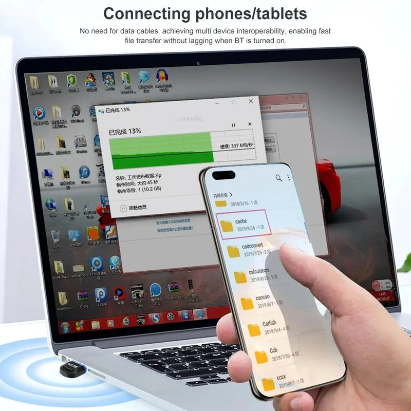 Adattatore USB Bluetooth 6.0 Dongle Bluetooth 5.4 per PC Windows 11/10/8.1 Trasmettitore ricevitore Bluetooth per tastiera/mouse