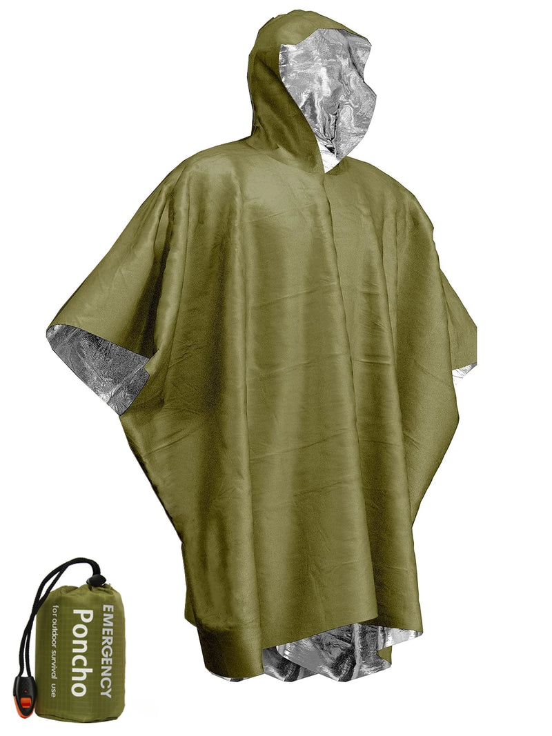 Impermeabile di emergenza Pellicola alluminio Poncho usa e getta Coperte antipioggia - immagine 9