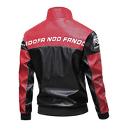 Giacca Moto Uomo in Pelle PU – Giubbotto Biker Multitasche con Colletto Alto, Giacca Primavera Autunno Casual - Campeda