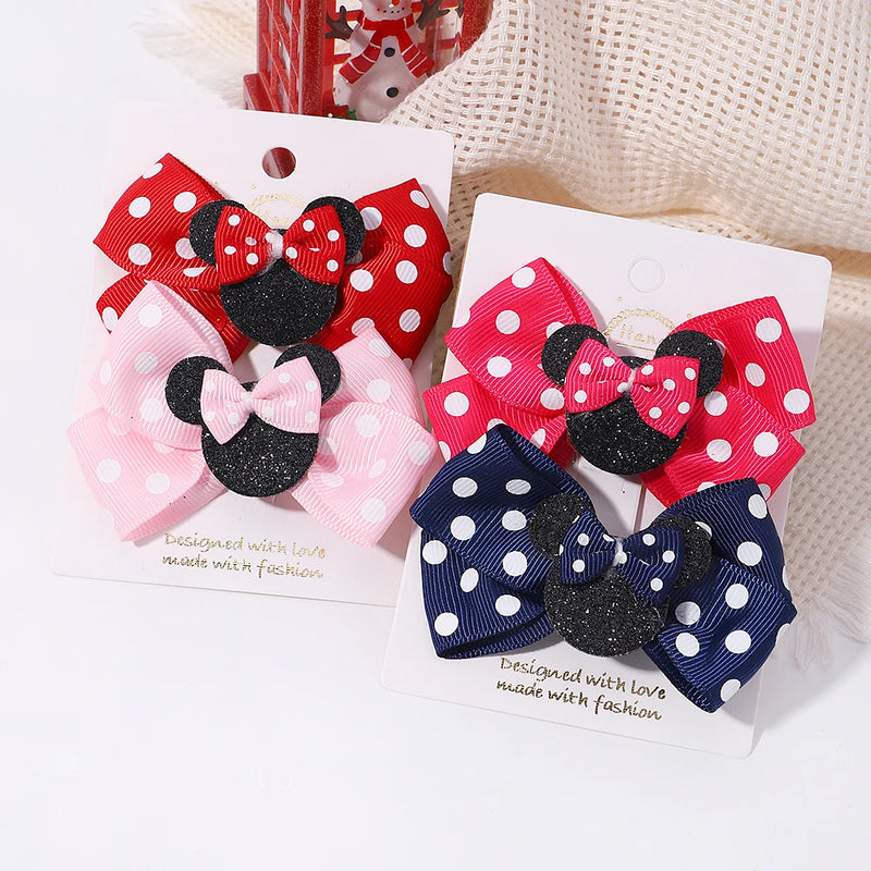 Fermagli per capelli bambina 2 pezzi con fiocco a pois, mollette cartoon adorabili, accessori capelli boutique per bambini - Campeda