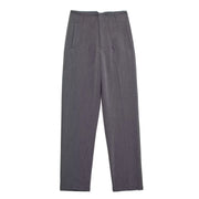 Pantaloni donna Willshela a vita alta con cerniera frontale, gamba dritta full length, stile vintage elegante e chic - Campeda
