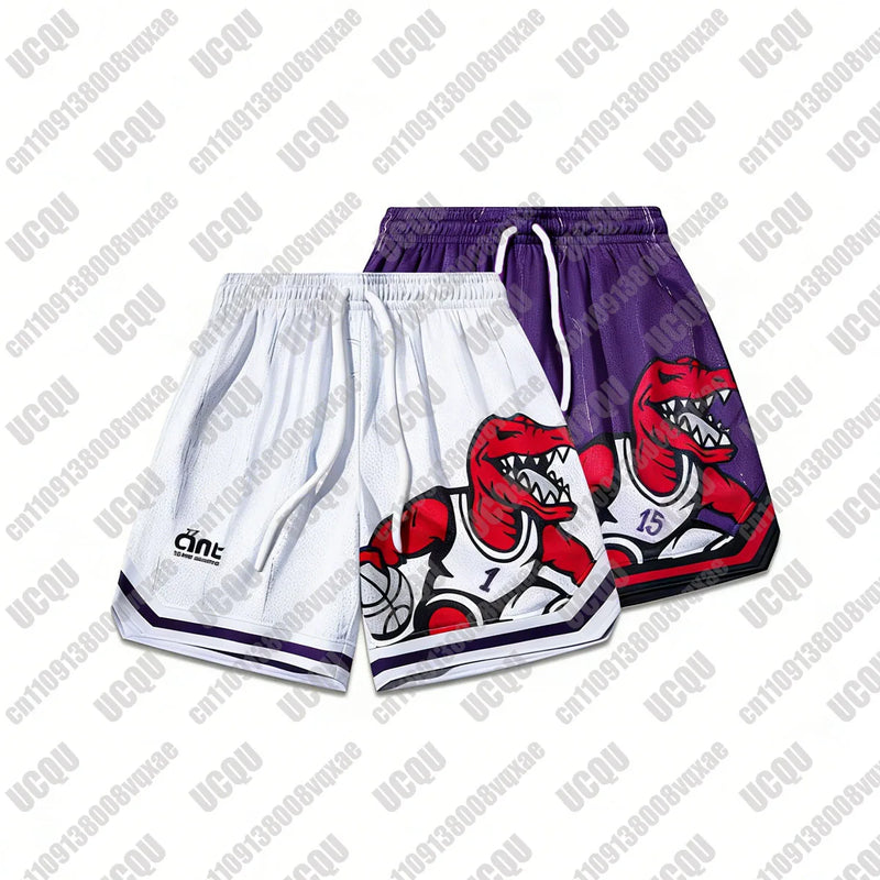 Nuovi Pantaloncini da Basket Uomo con Grafica Dinosauro