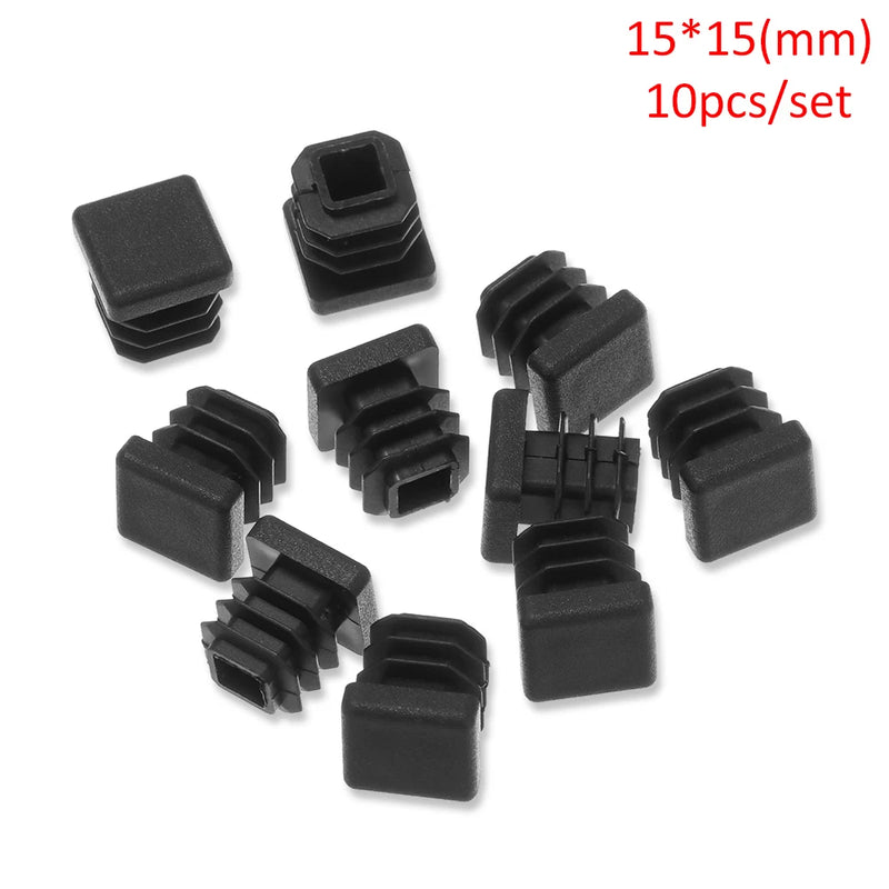 10 pezzi di plastica quadrata nera tappo terminale sbollitura tubo inserto accessori - immagine 7