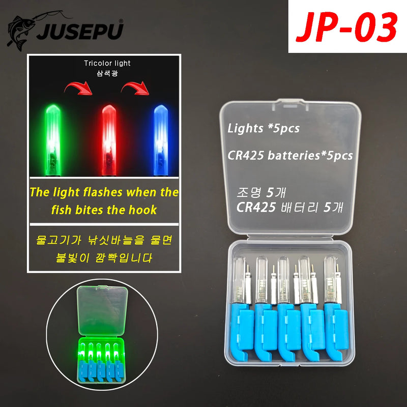 JUSEPU Set di 5 Luci LED per Canna da Pesca Notturna - JP-03 - immagine 3