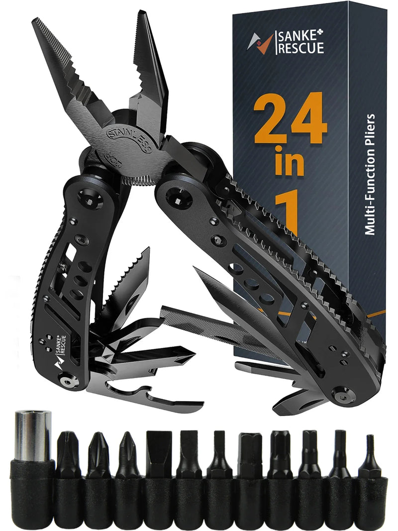 Pinza diagonale universale multifunzionale 24 in 1 Tagliafili hardware Elettricista professionale Antiscivolo Strumenti di riparazione durevoli - Campeda