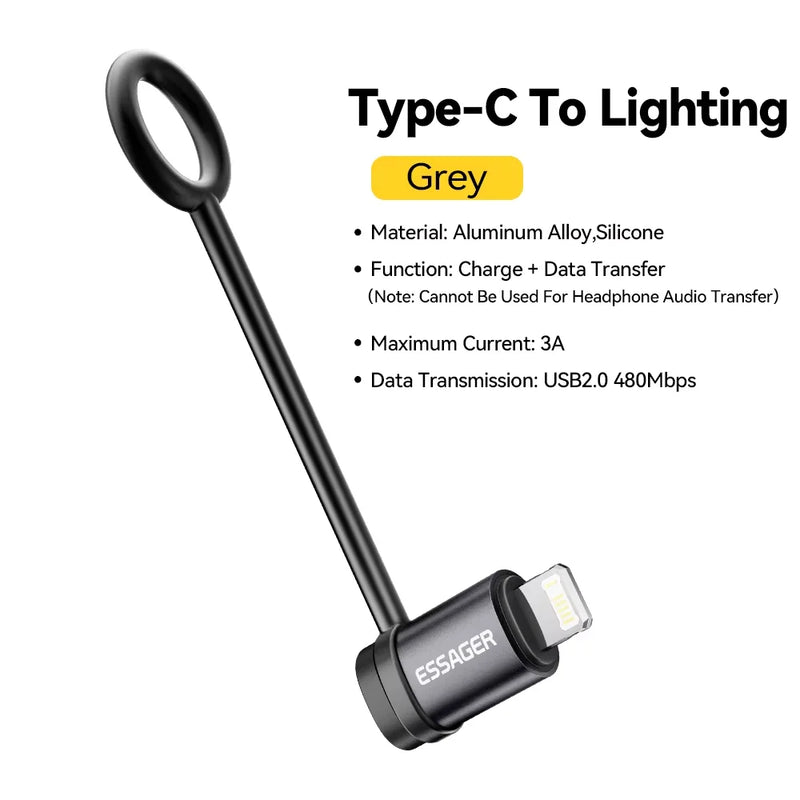 Adattatore Essager da Lightning a USB C 3A per Ricarica Rapida OTG iPhone - immagine 7