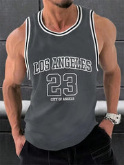 Canotte da basket grafiche con lettere di moda semplici tendenza estiva Streetwear - immagine 3