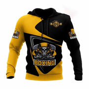 Felpa con cappuccio fitness da boxe Abbigliamento allenamento uomo pullover stampata - immagine 2