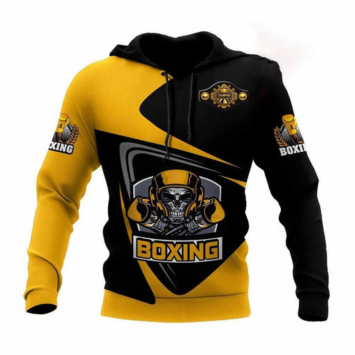 Felpa con cappuccio fitness da boxe Abbigliamento allenamento uomo pullover stampata - immagine 2