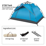 Tenda da Campeggio Automatica 3-4 Persone – Apertura Rapida Impermeabile e Anti-UV - Campeda