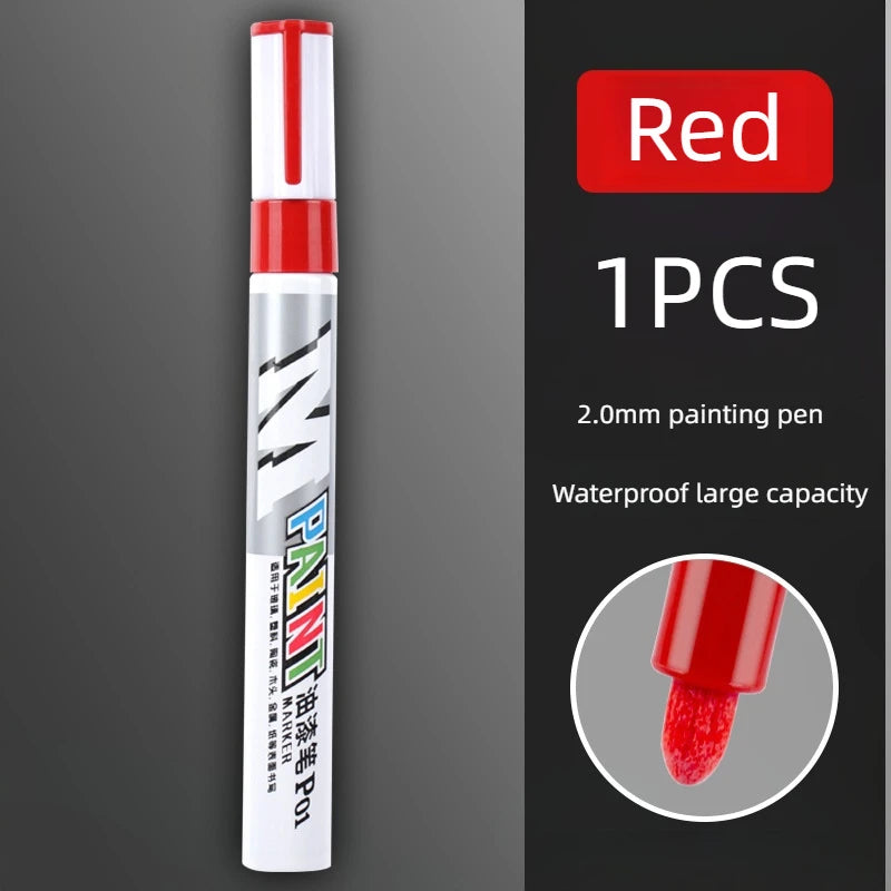 Pennarello Ritocco Auto Antigraffio – Penna Vernice Impermeabile per Carrozzeria e Pneumatici, Riparazione Graffi Nero Bianco Rosso Argento - Campeda