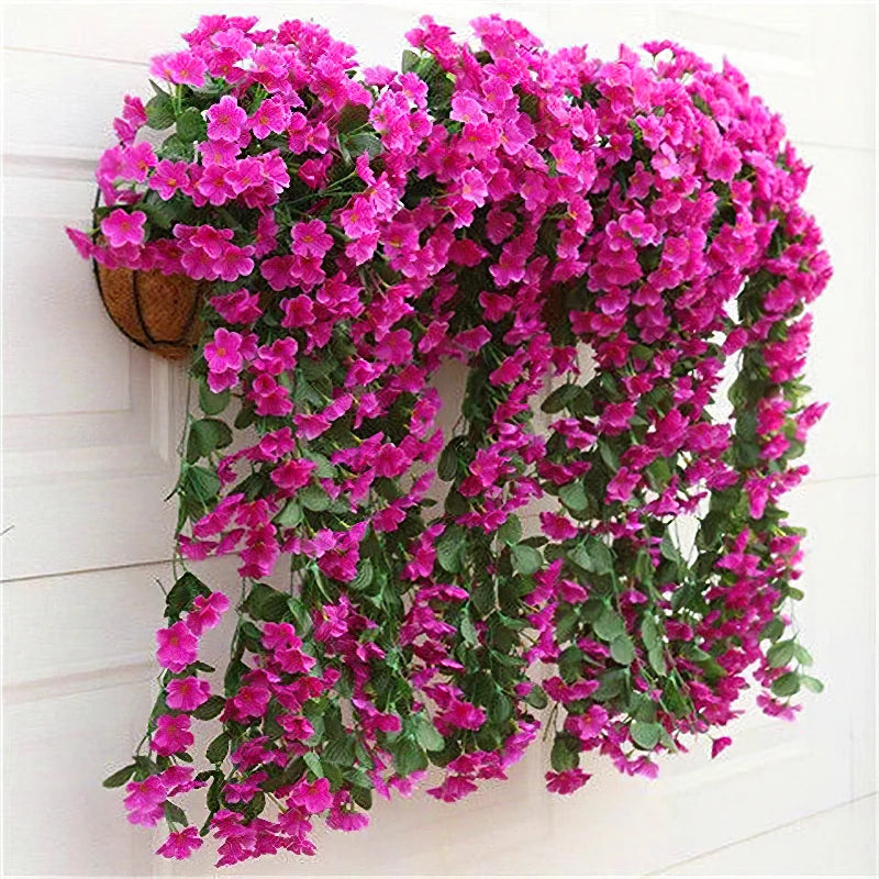 Ghirlanda di Fiori Artificiali Pendenti 90/80 CM Decorazione floreale elegante per casa, giardino, matrimoni ed eventi