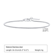 Bracciale a catena da donna color argento bracciali impilabili in acciaio inossidabile - immagine 15
