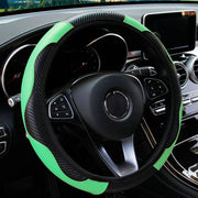 Coprivolante Auto Universale 38 cm in Pelle PU Antiscivolo e Traspirante – Copri Volante Effetto Fibra di Carbonio, Accessori Interni Auto Sportivo - Campeda