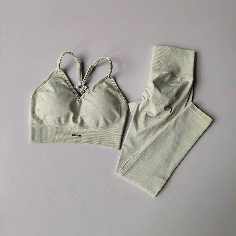 Completo sportivo da donna a vita alta Peach antiurto - Beige S - immagine 4