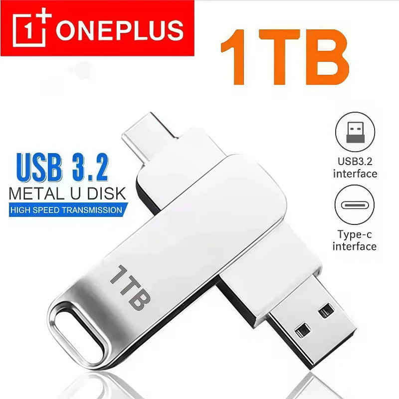 OnePlus 16TB USB 3.2 Trasferimento ad altissima velocità Chiavetta USB impermeabile in metallo 8TB 4TB 2TB Memoria portatile Chiavetta USB per cellulare