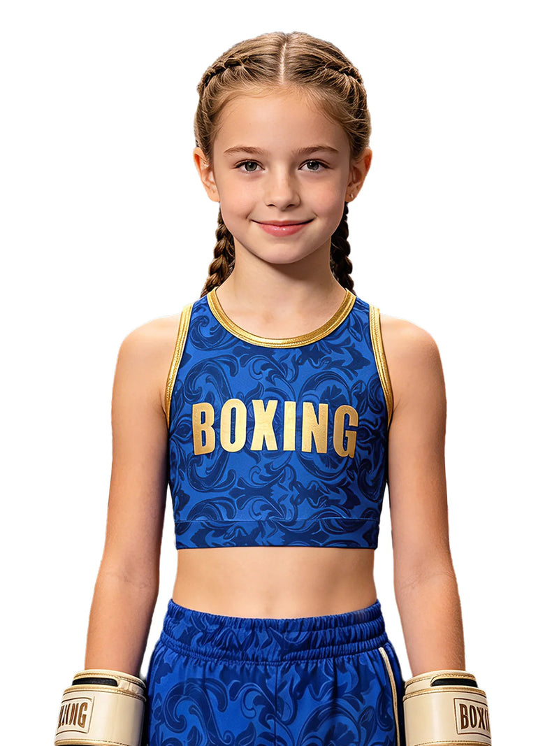 Top corto da boxe per bambine senza maniche girocollo - immagine 3