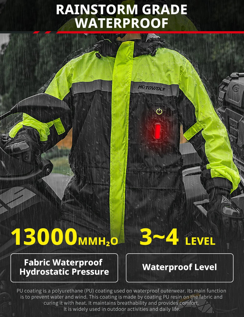 Completo Impermeabile da Moto con Allarme LED Livello Tempesta - immagine 3