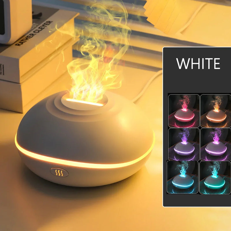 7 colori Fuoco Fiamma Grano di legno macchina per aromaterapia umidificatore Diffusore di aromi Aria Ad ultrasuoni Mist Maker Fogger Aroma