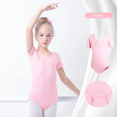 Body per balletto di base ragazze da ballo in cotone ginnastica a maniche - immagine 11